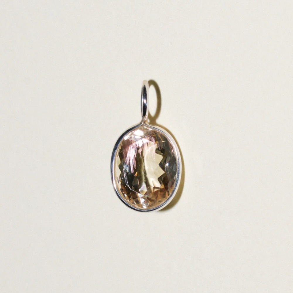 NWT • thanks dad Sterling silver sweet cream sunstone pendant